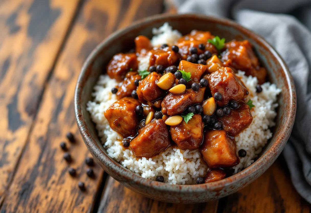 A photo of Adobo, a meat dish from Philippines