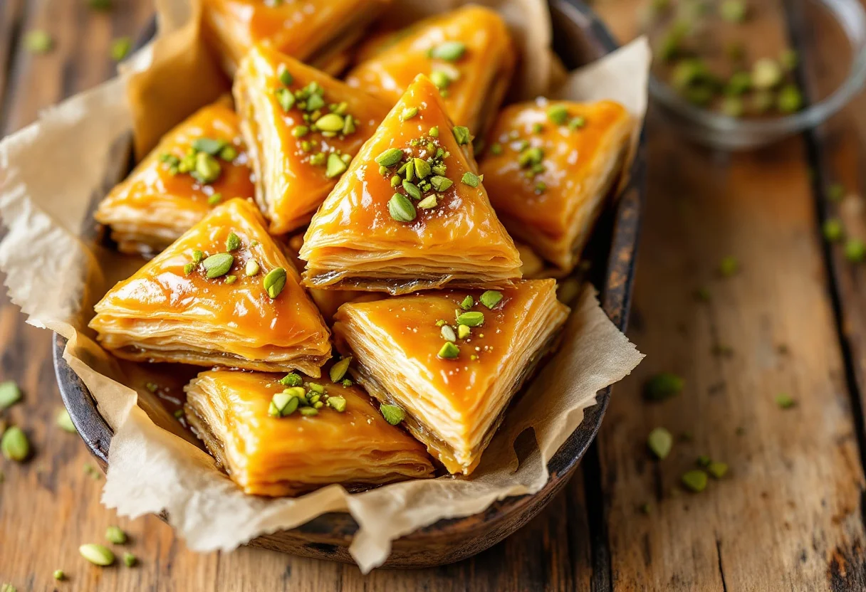 A photo of Baklava, a dough dish from Türkiye