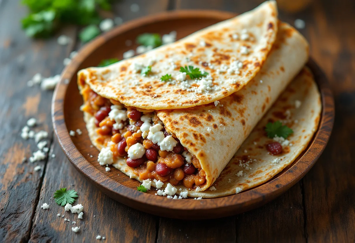 A photo of Baleada, a dough dish from Honduras