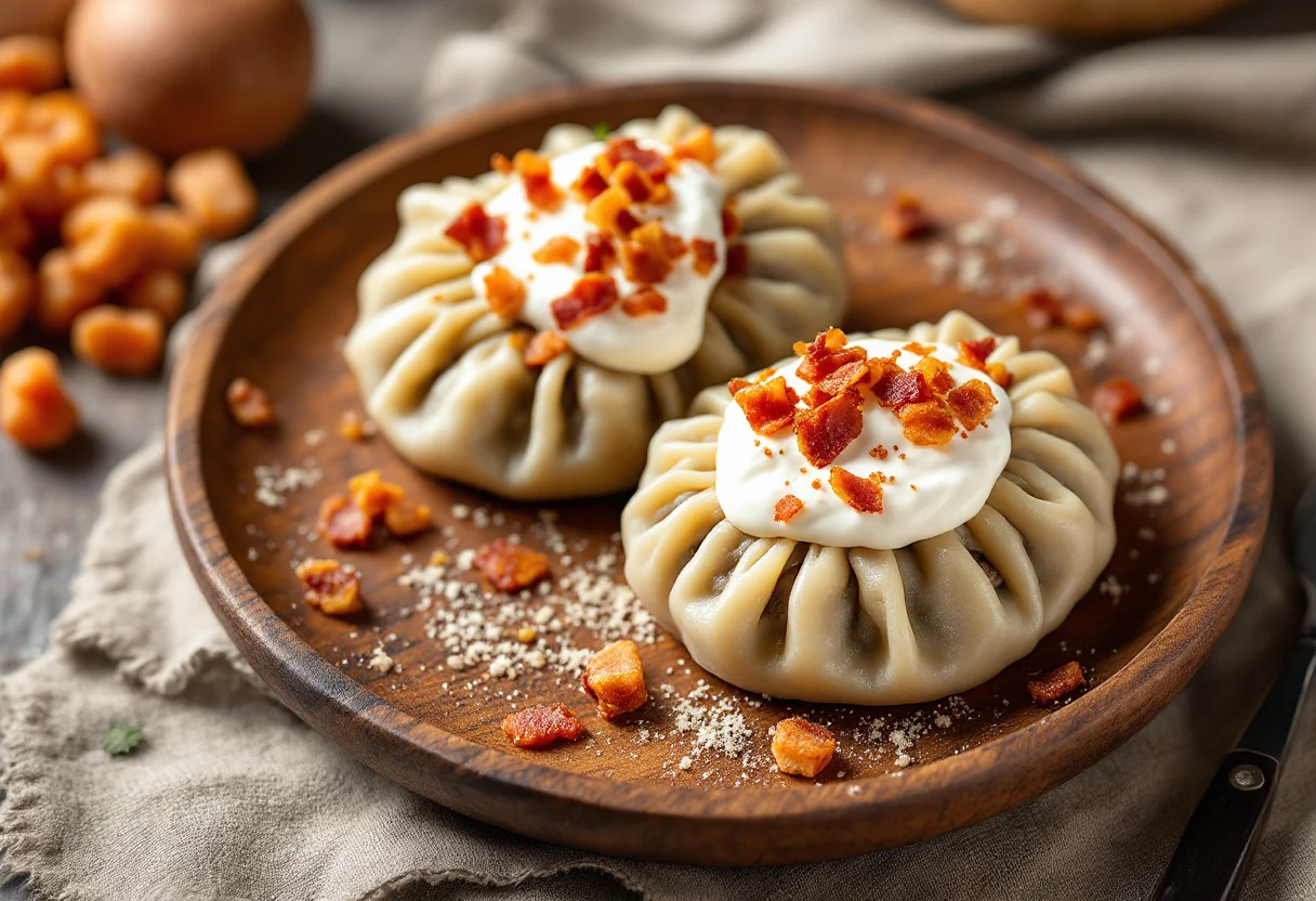 A photo of Cepelinai, a dough dish from Lithuania