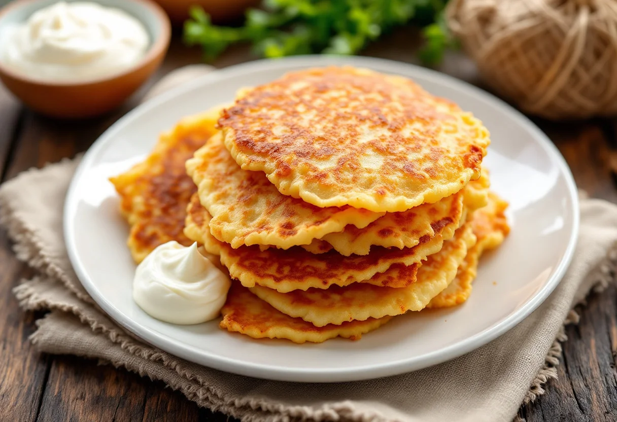 A photo of Draniki, a vegetables dish from Belarus