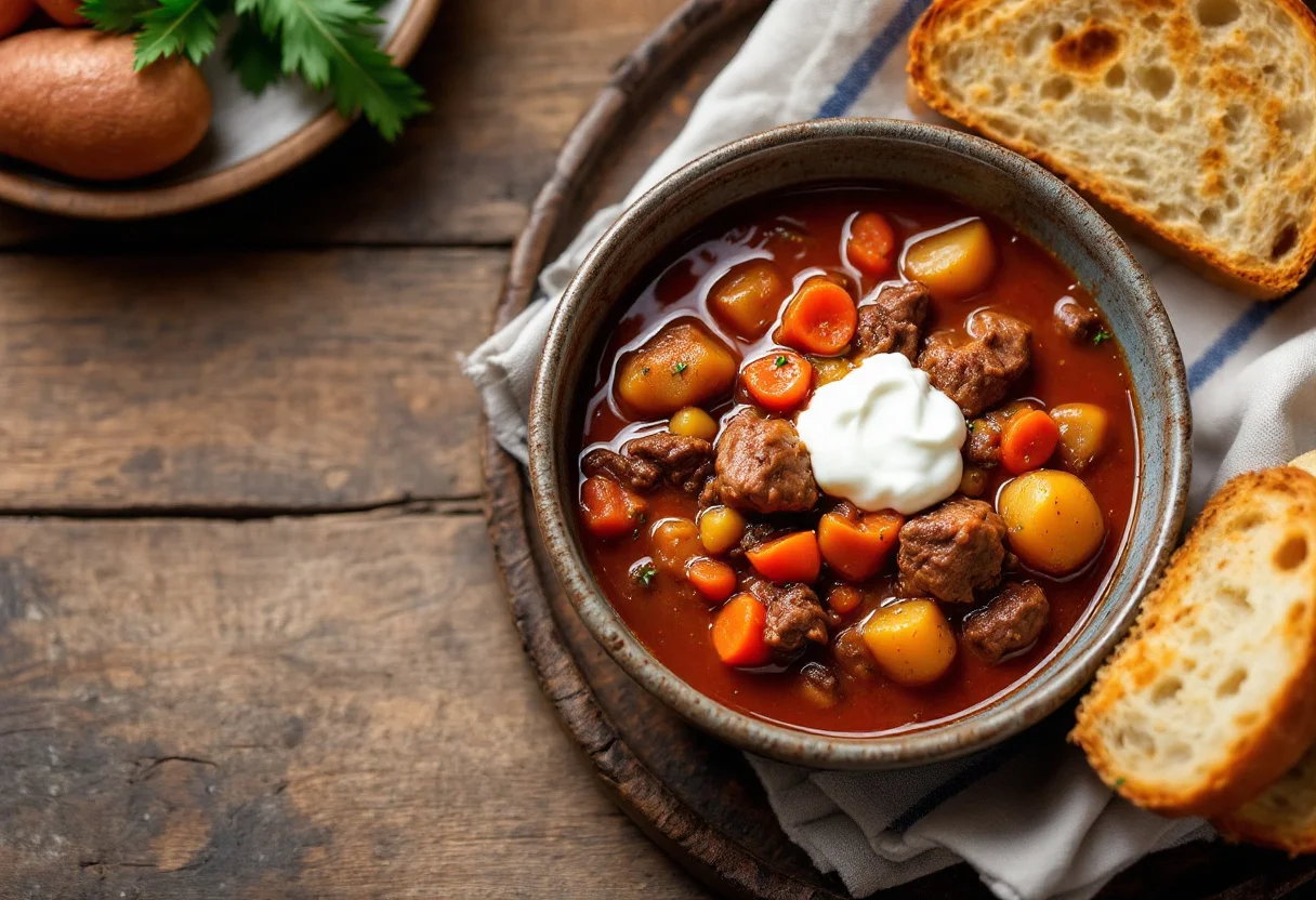 A photo of Goulash, a meat dish from Hungary