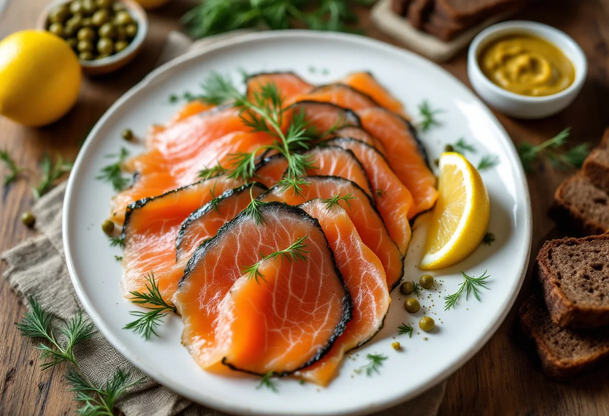 A photo of Gravlax, a fish dish from Norway