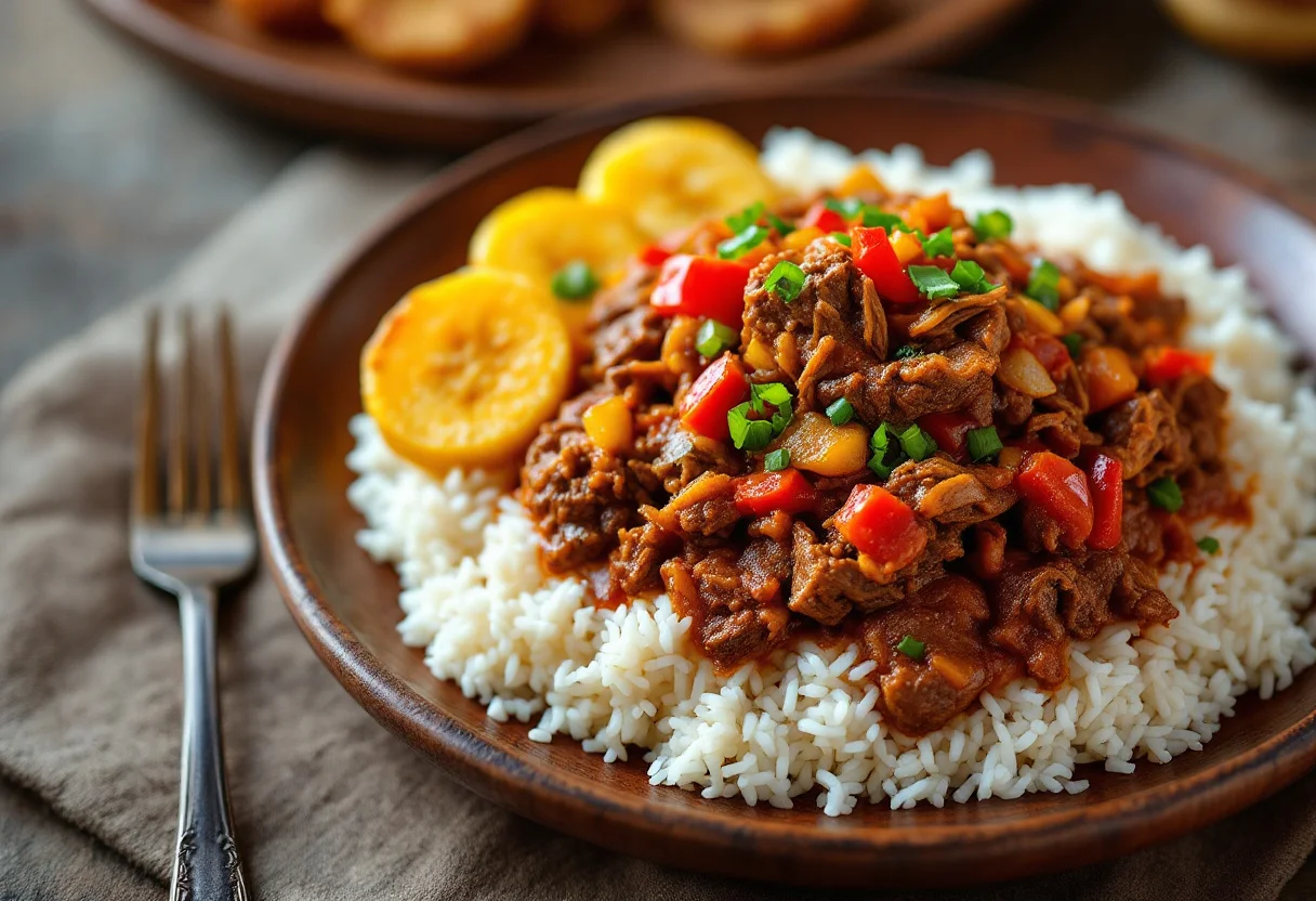 A photo of Ropa Vieja, a meat dish from Cuba